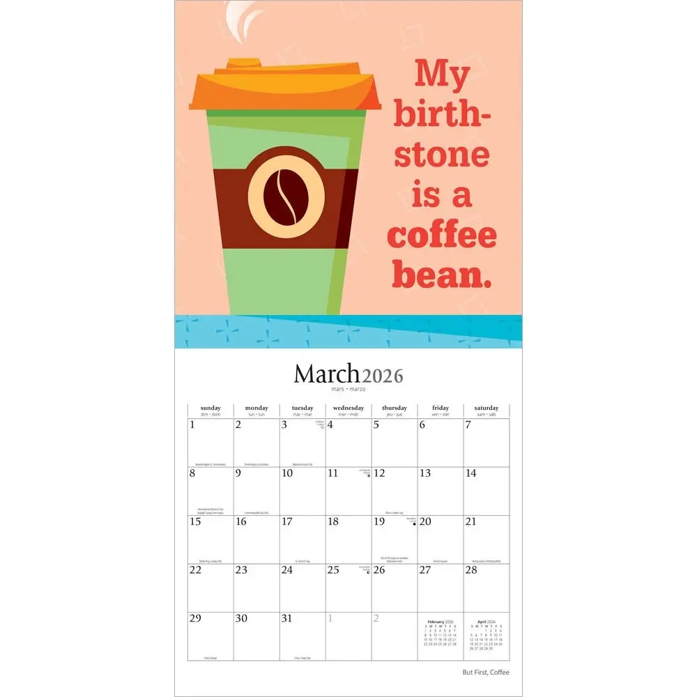 But First Coffee 2026 Wall Calendar Calendars