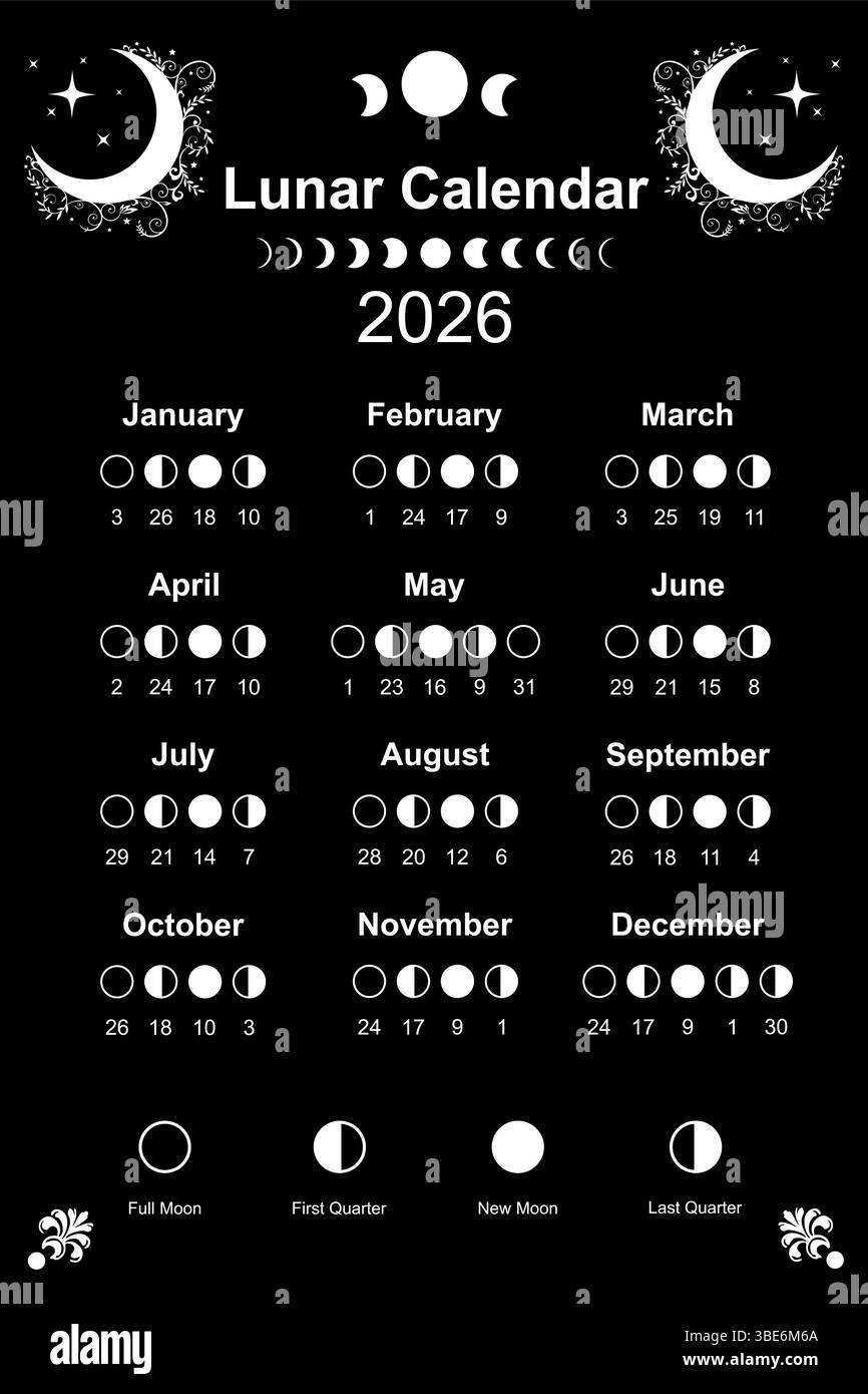 Calendar 2026 Black And White Stock Photos Images Alamy