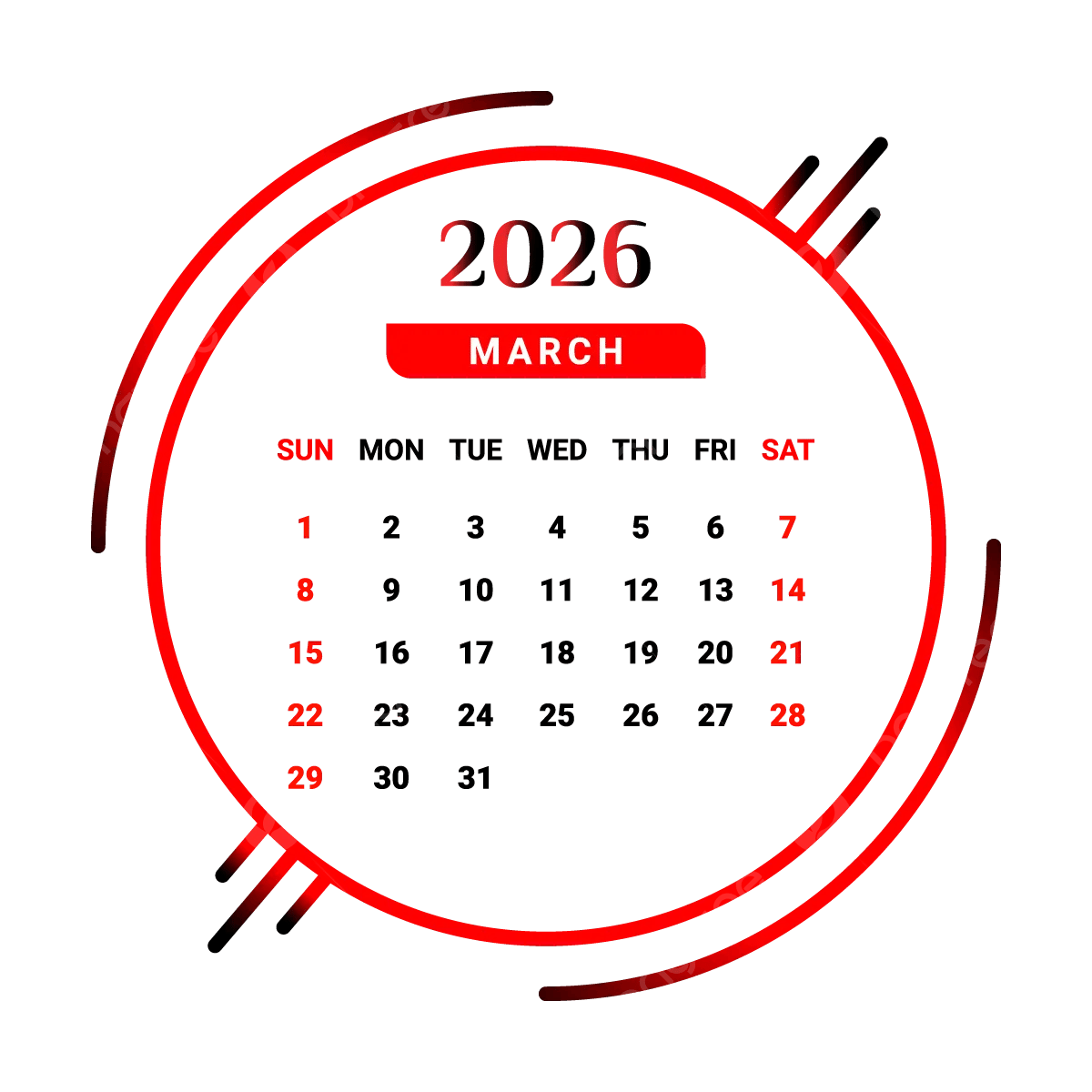 Calendar 2026 March PNG Transparent Images Free Download Vector Files Pngtree