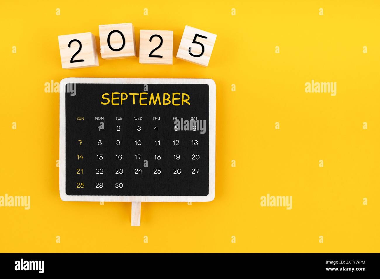 Calendar For September 2025 In Black Chalkboard With Copy Space On A Yellow Color Background Stock Photo Alamy Calendar For September 2025 In Black Chalkboard With Copy Space On A Yellow Color Background Stock Photo Alamy