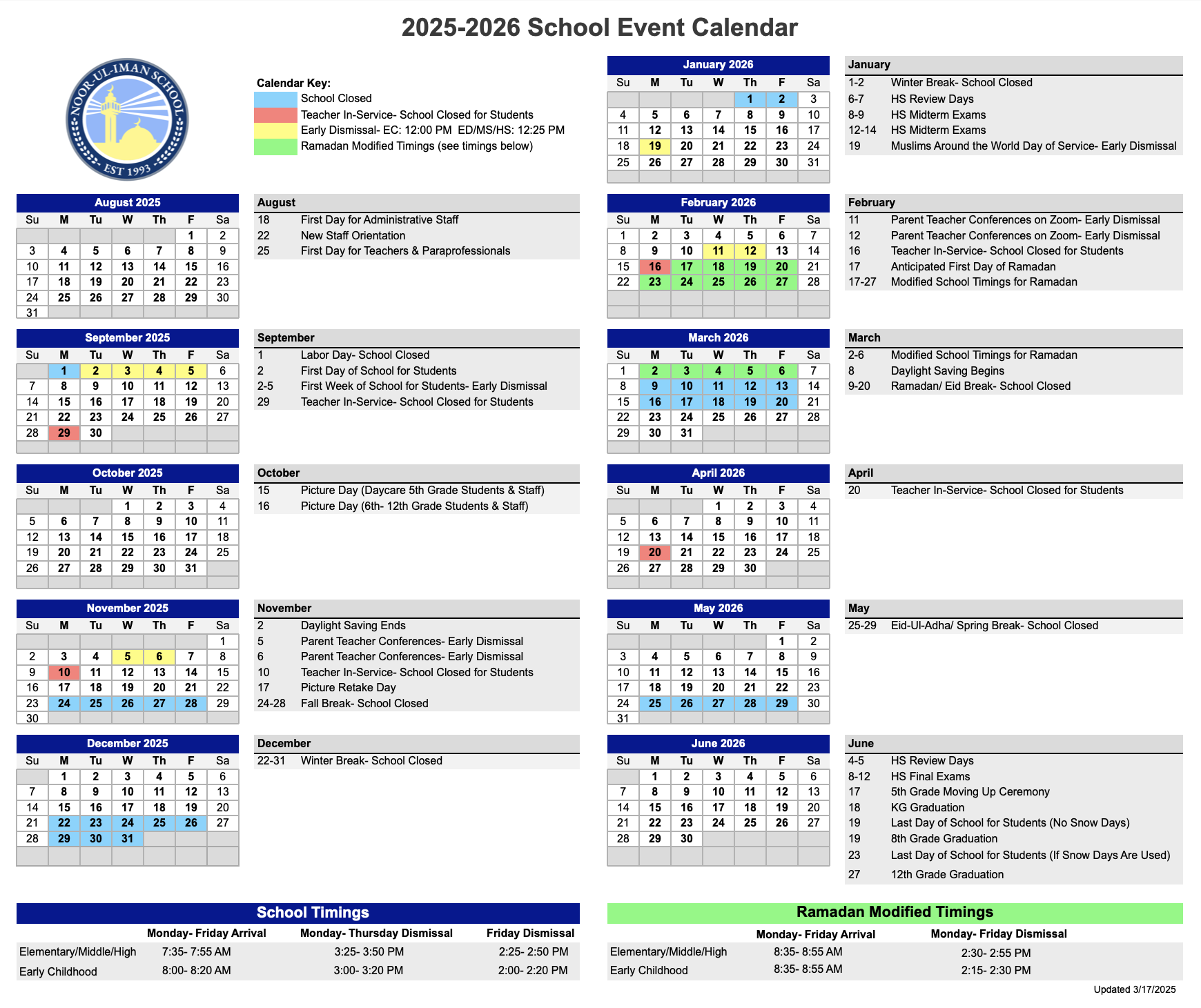 January 2026 Social Calendar