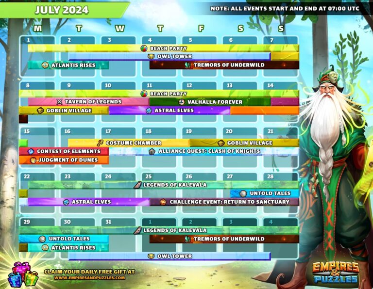 Calendar Of Events For July 2024 News Updates Empires Puzzles Community Forum
