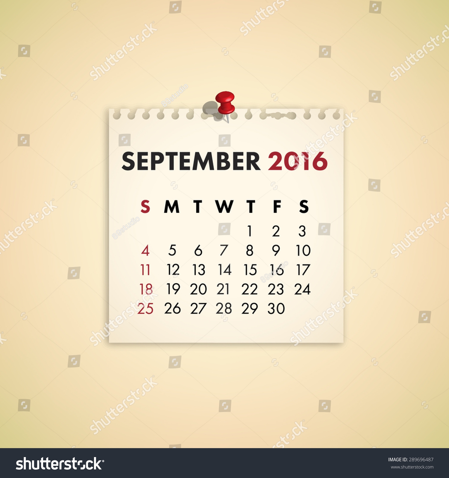 September 2025 Calendar Clipart