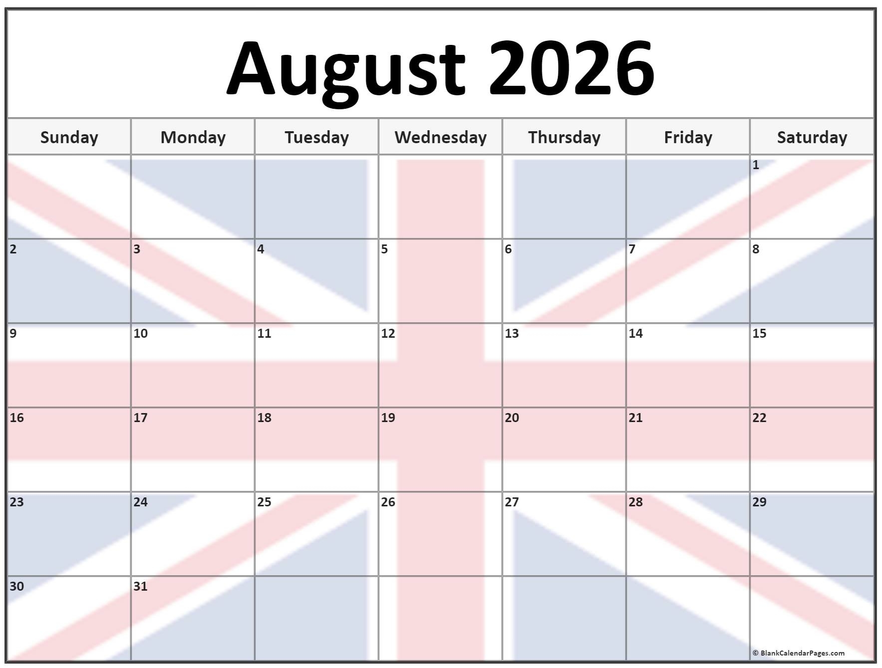 Calendar From August 2026 To July 2026