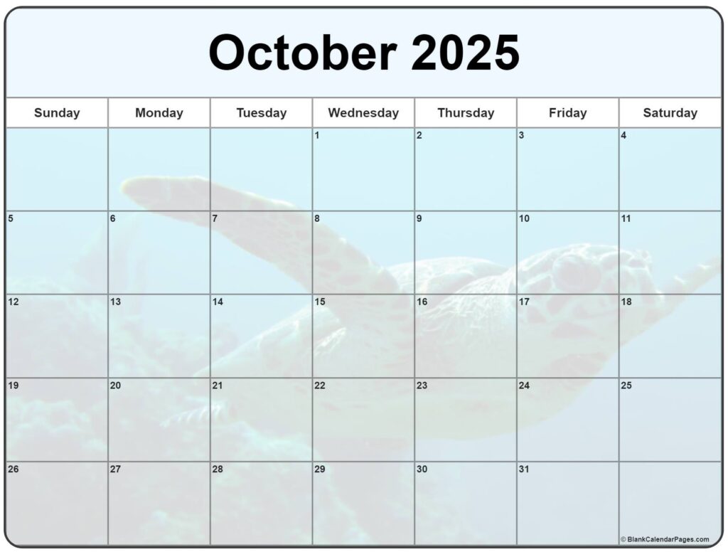 Collection Of October 2025 Photo Calendars With Image Filters