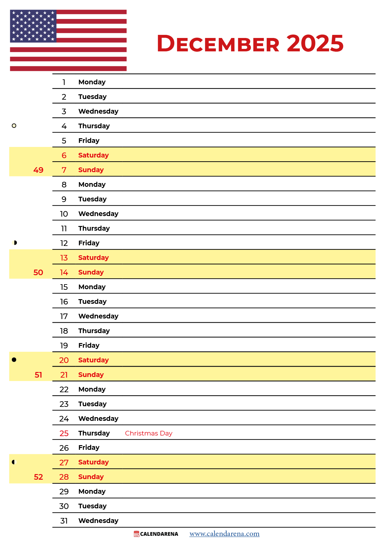 December 2025 Calendar With All US Holiday Dates December 2025 Calendar With All US Holiday Dates