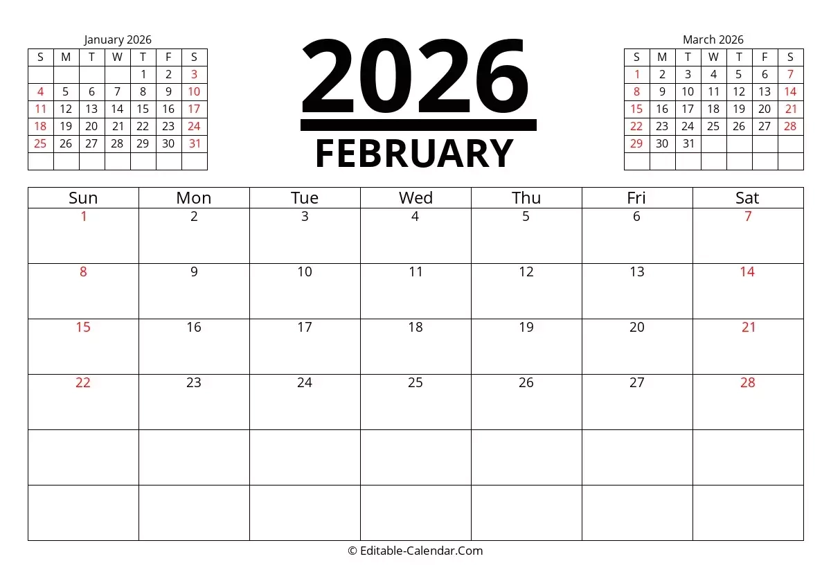 February 22 2026 Calendar