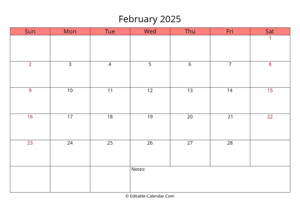 Editable Calendar 2025 In Excel Word PDF