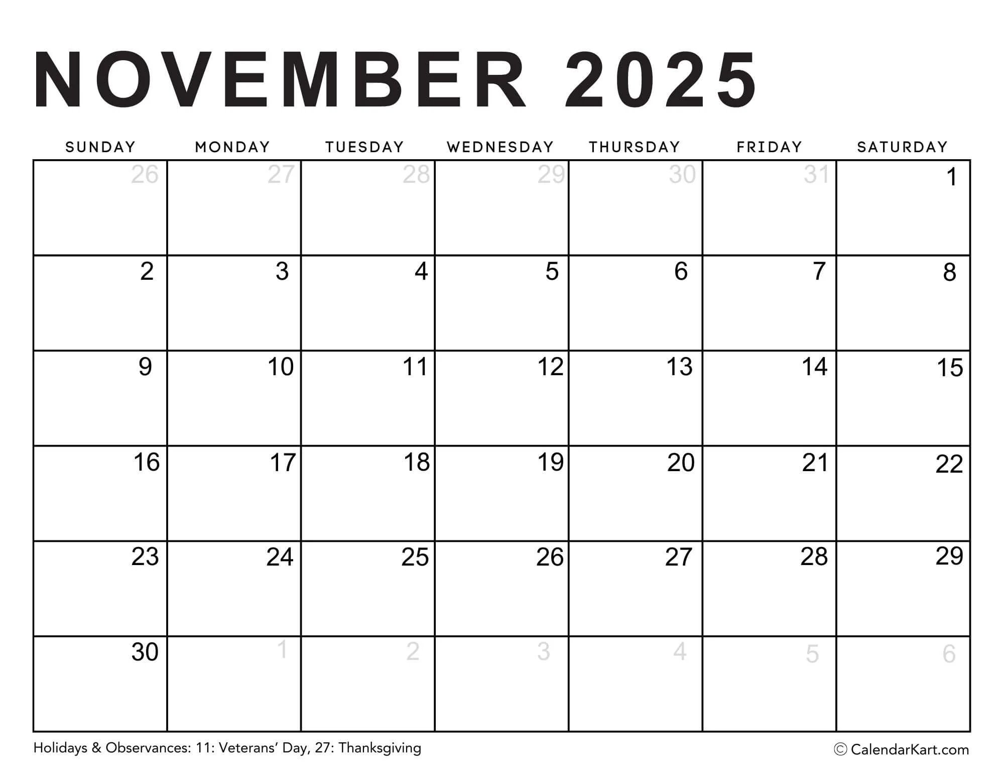 Editable Printable Calendars 2025 Typeable PDF CalendarKart
