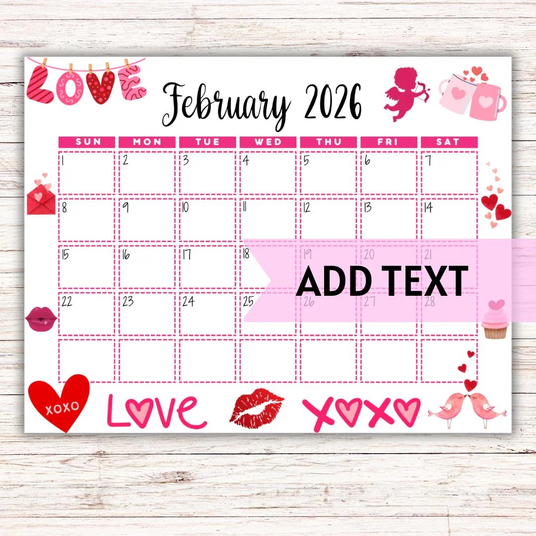 EDITABLE Printable February Calendar 2026 Cute Valentine s Day February Calendar Monthly Calendar February 2026 Calendar Fillable Etsy EDITABLE Printable February Calendar 2026 Cute Valentine s Day February Calendar Monthly Calendar February 2026 Calendar Fillable Etsy