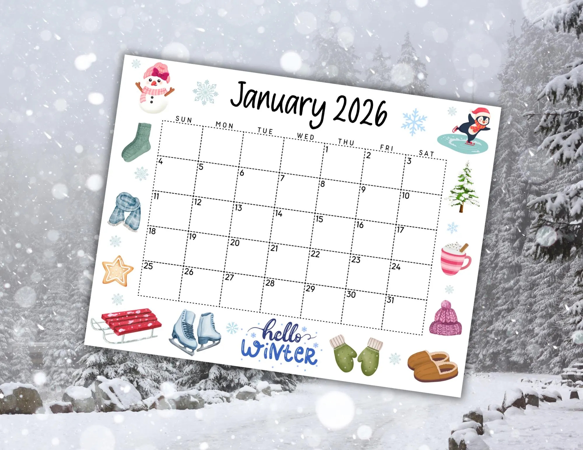 EDITABLE Printable January 2026 Calendar Beautiful Winter Themed Calendar W Hot Cocoa And Snowman Monthly Calendar Homeschool Planner Etsy EDITABLE Printable January 2026 Calendar Beautiful Winter Themed Calendar W Hot Cocoa And Snowman Monthly Calendar Homeschool Planner Etsy