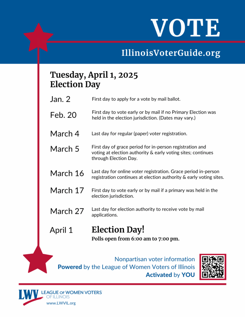 Election Calendar League Of Women Voters Of Illinois