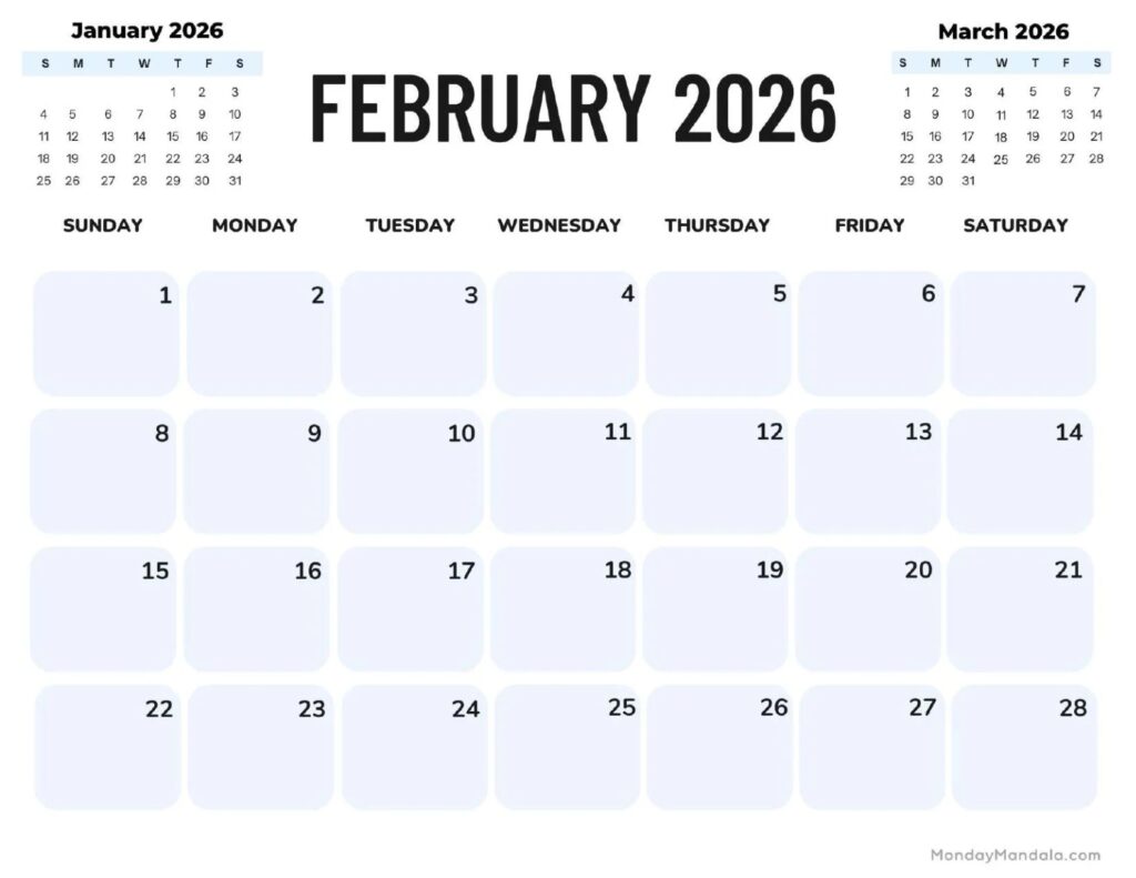 February 2026 Calendars Free PDF Printables