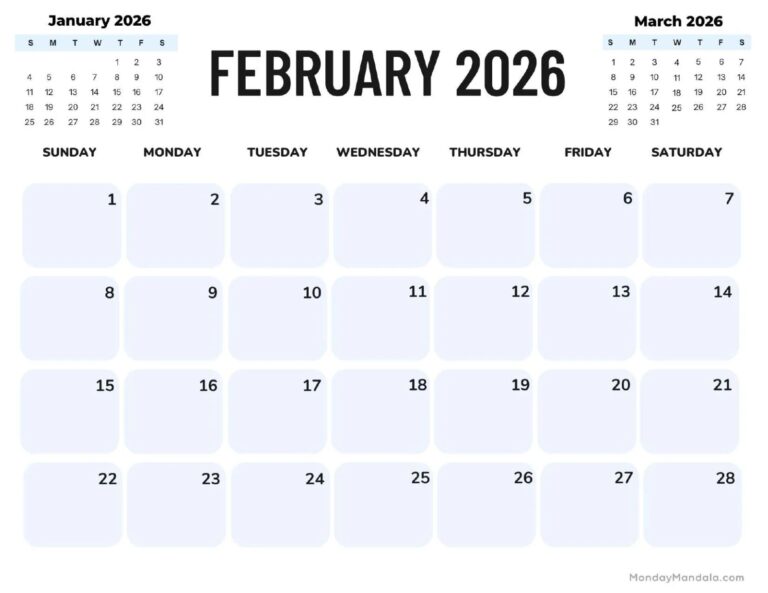 February 2026 Calendars Free PDF Printables 