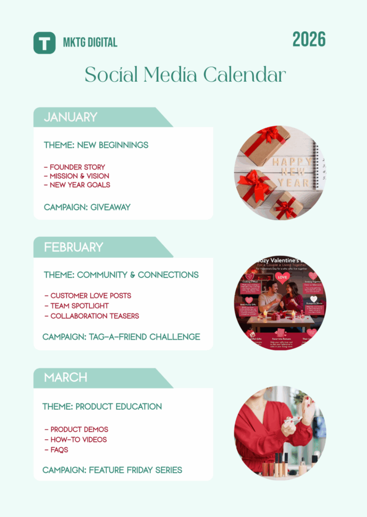 Free 2026 Social Media Calendar Template To Edit Online