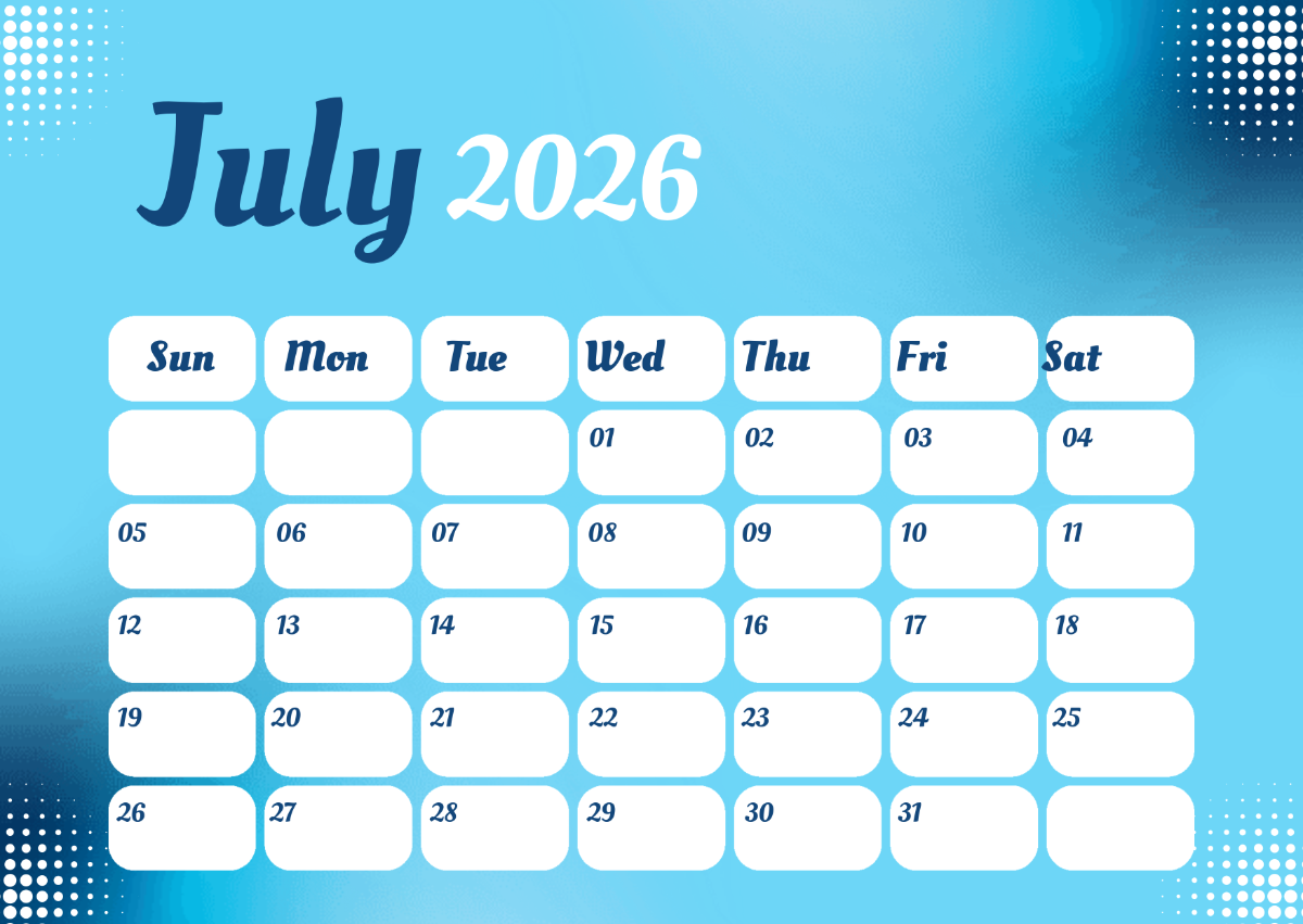 Free Gradient Color July 2026 Calendar Template To Edit Online Free Gradient Color July 2026 Calendar Template To Edit Online