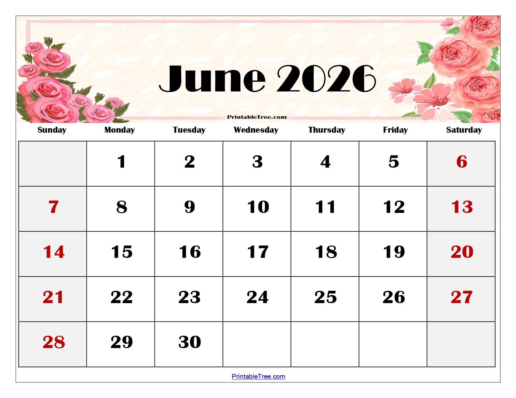 Free June 2026 Calendar Printable PDF With Holiday Templates Free June 2026 Calendar Printable PDF With Holiday Templates