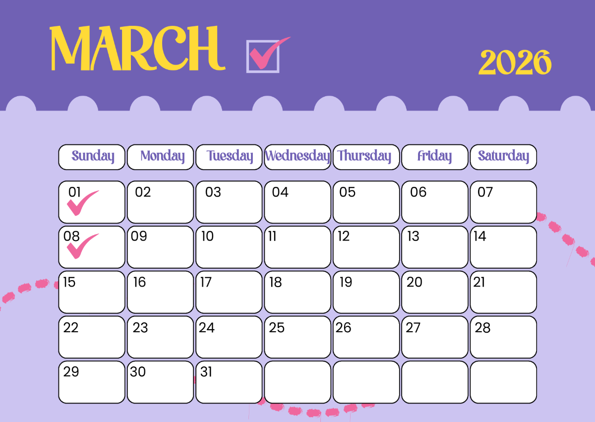 March 2026 Downloadable Calendar March 2026 Downloadable Calendar