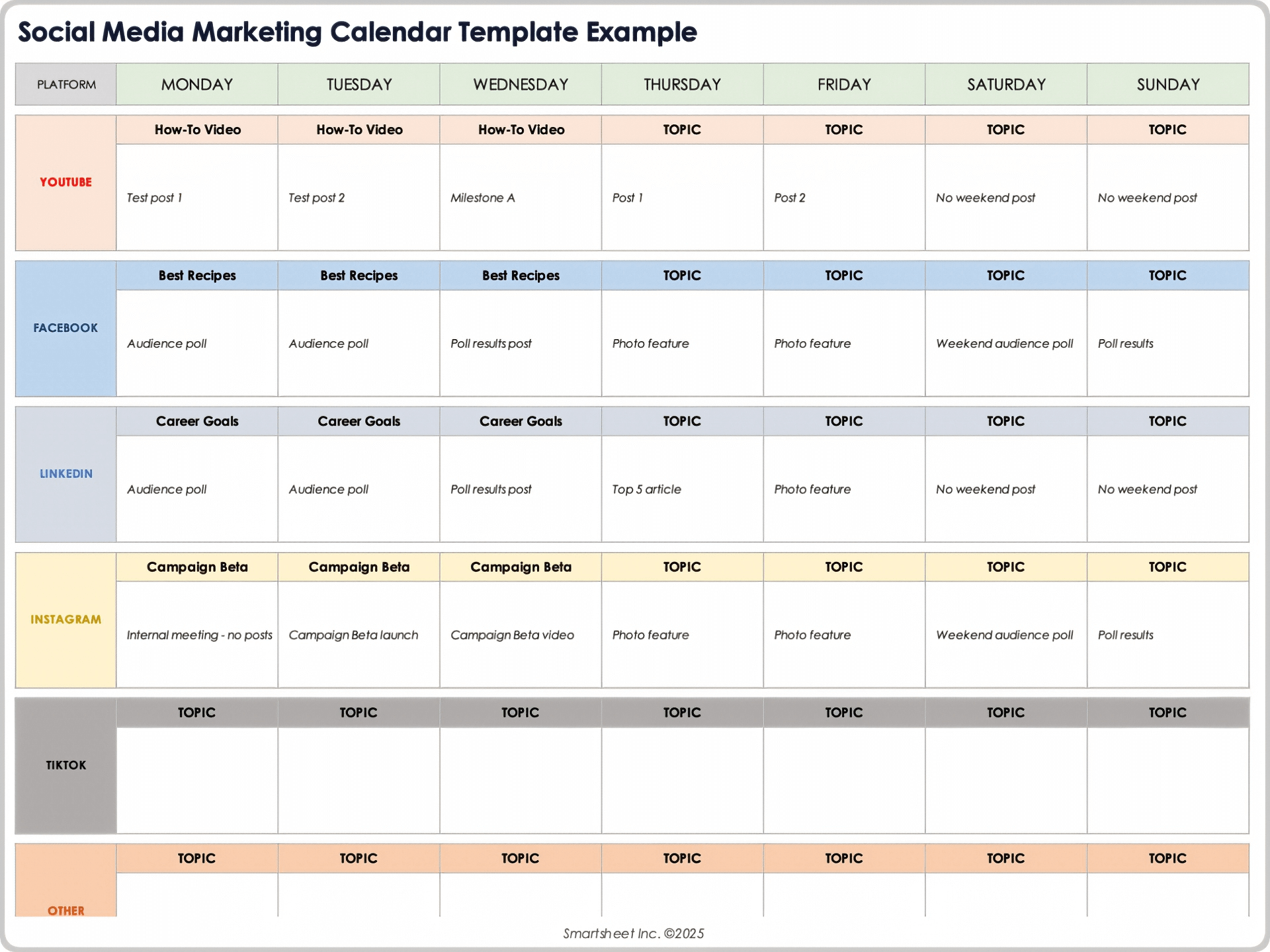 Free Marketing Calendar Templates Content Social And Campaign