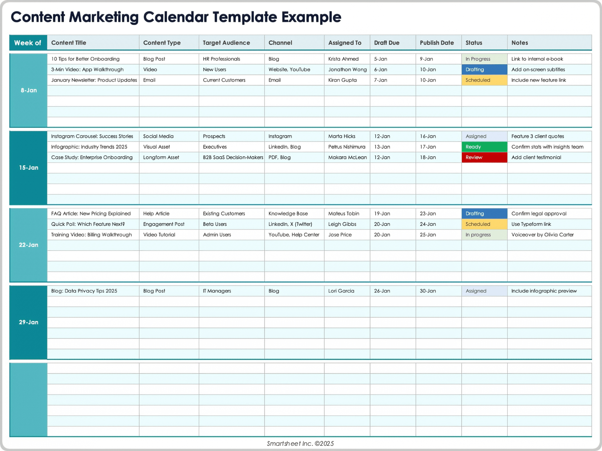 Free Marketing Calendar Templates Content Social And Campaign