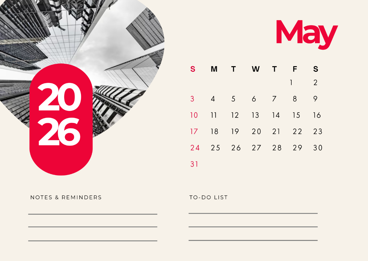 Free May 2026 Calendar For Planners Template To Edit Online