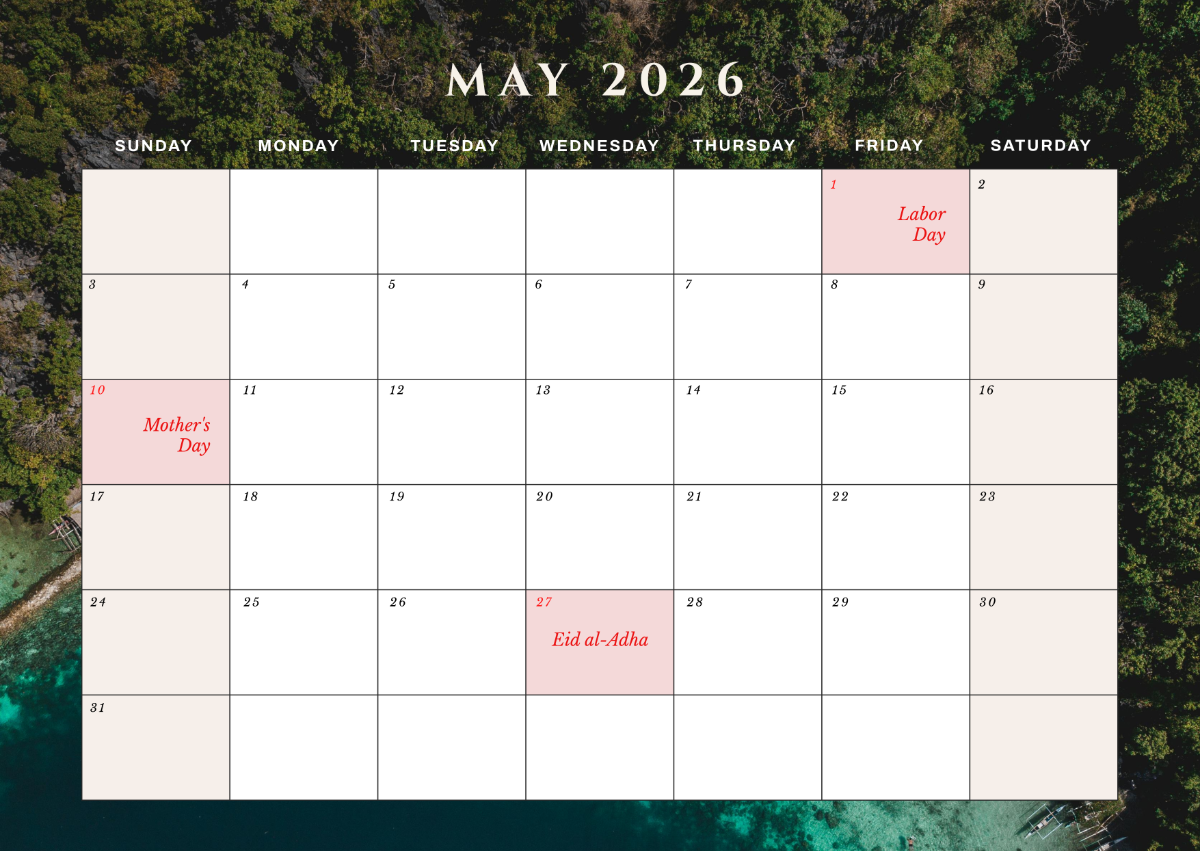Free May 2026 Calendar For Planners Template To Edit Online Free May 2026 Calendar For Planners Template To Edit Online