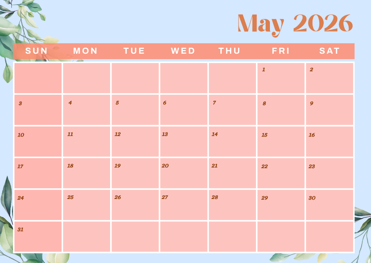 May Calendar 2026 Philippines May Calendar 2026 Philippines