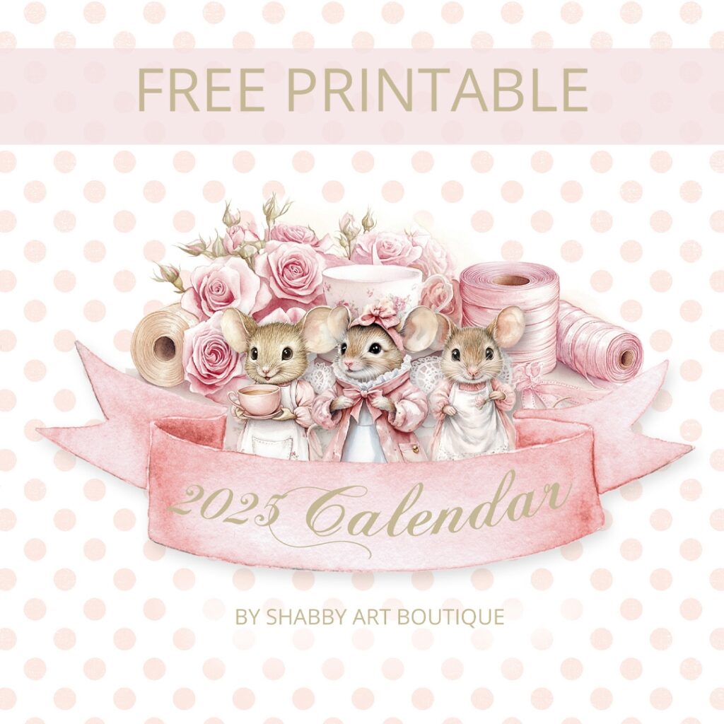 Free Printable 2025 Calendar Shabby Art Boutique