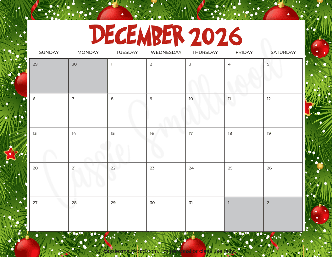 December January February Calendar 2026 December January February Calendar 2026