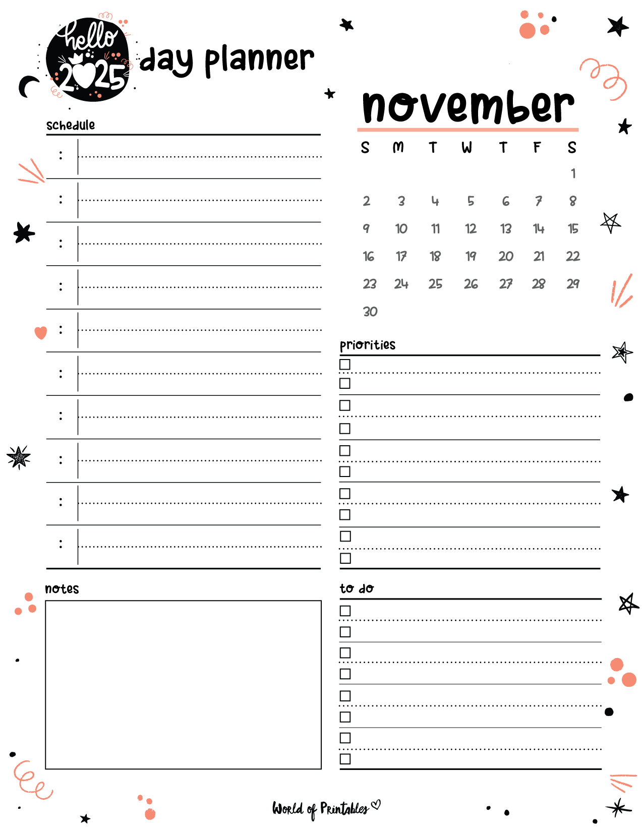 Free Printable November 2025 Planners World Of Printables Free Printable November 2025 Planners World Of Printables
