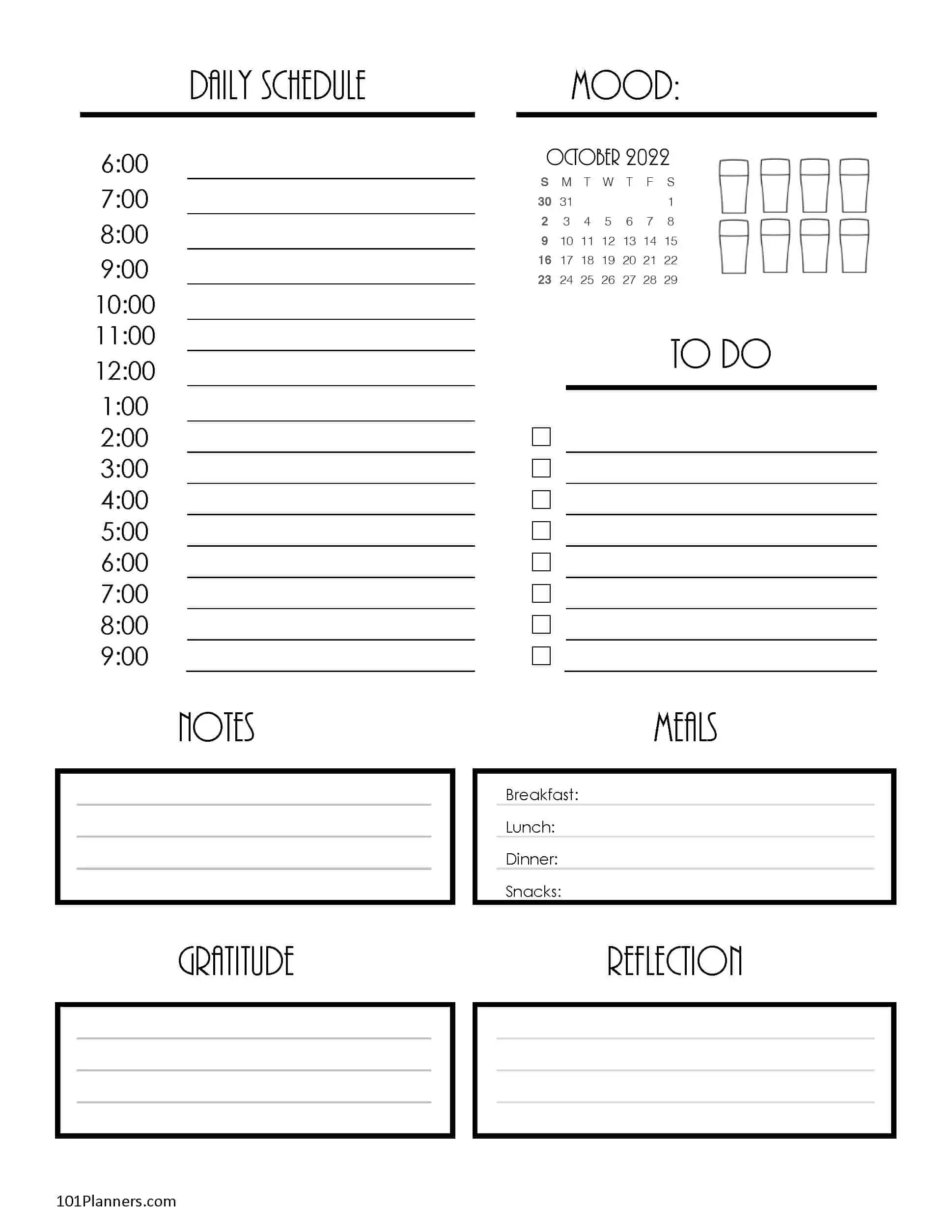 October Calendar Word 2025