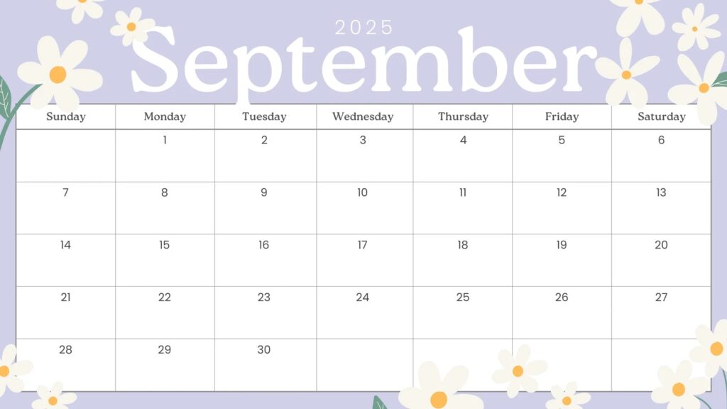 Free Printable September 2025 Calendar Templates Canva