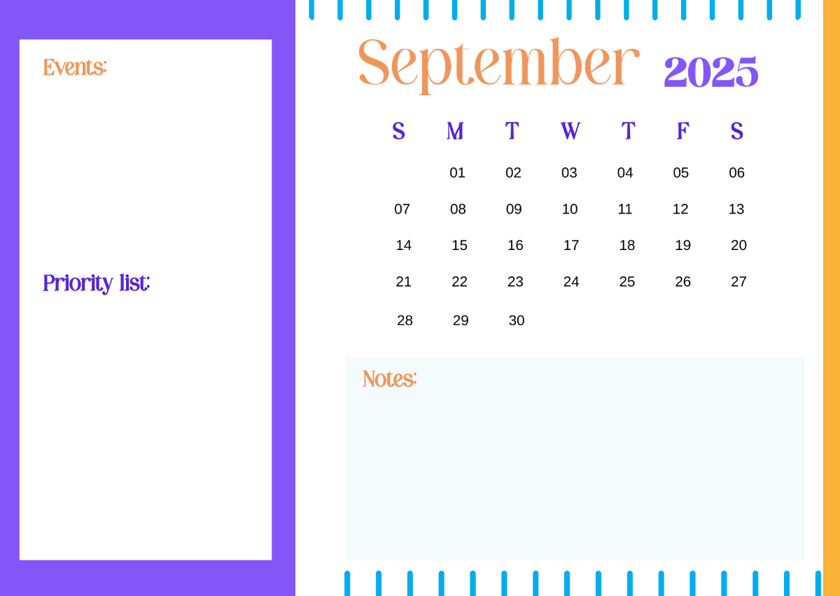 Free September 2025 Classroom Calendar Template To Edit Online