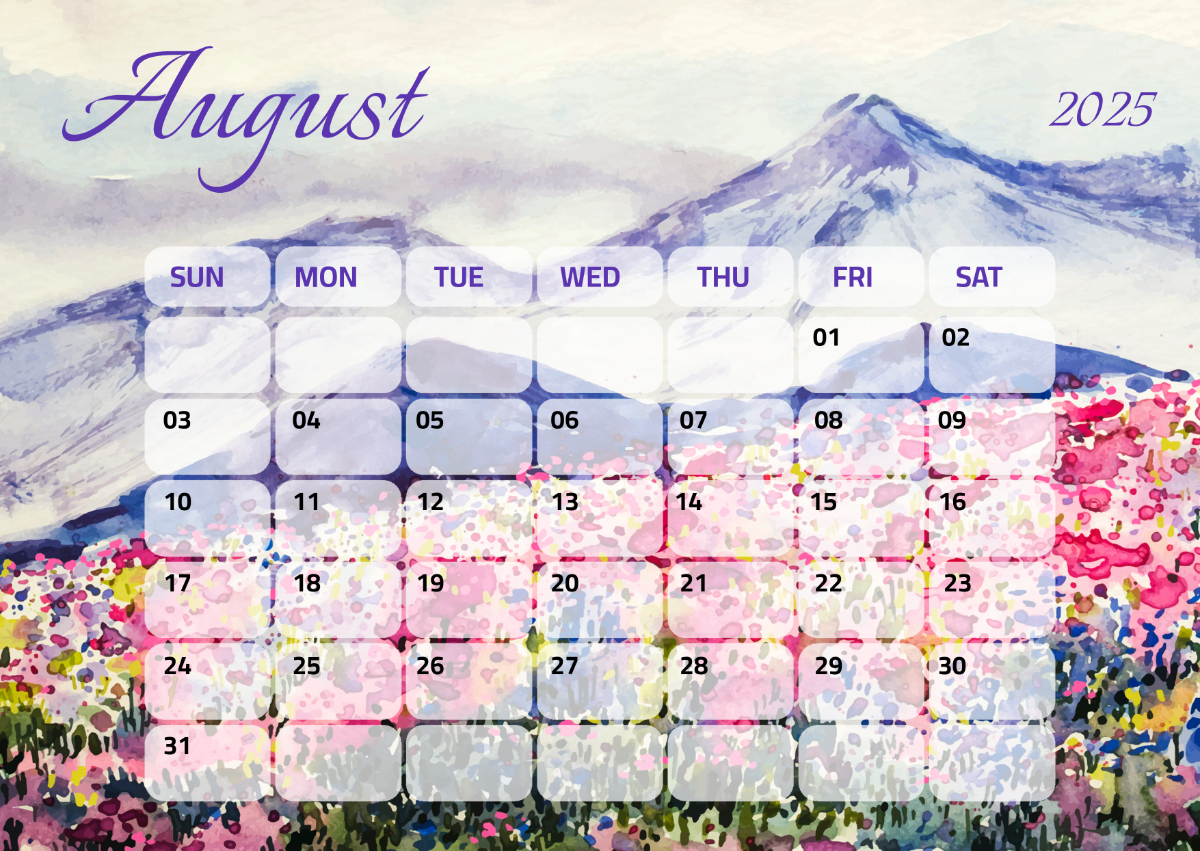 Free Transparent August 2025 Calendar Template To Edit Online