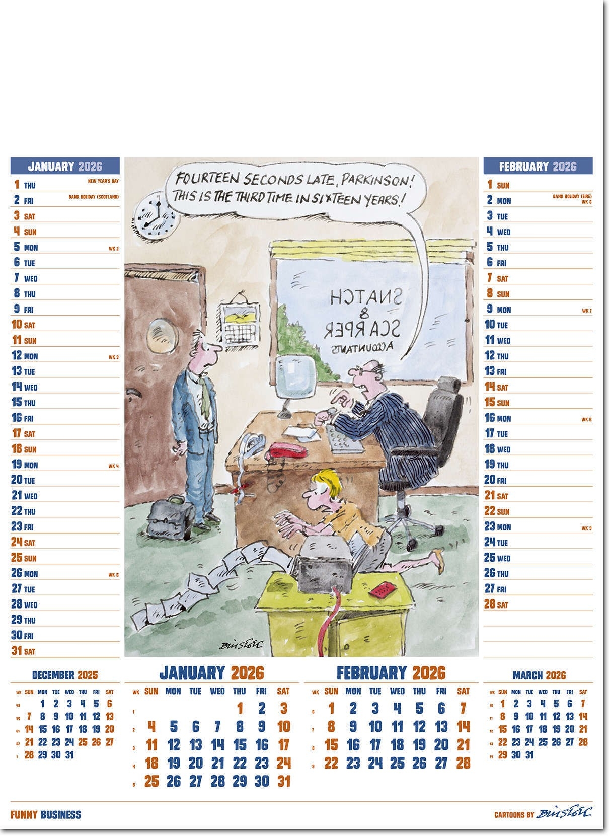 Funny Business Calendar 2026 Rose Calendars