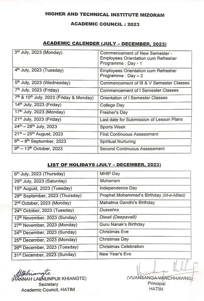 Calendar July 2023 To December 2026