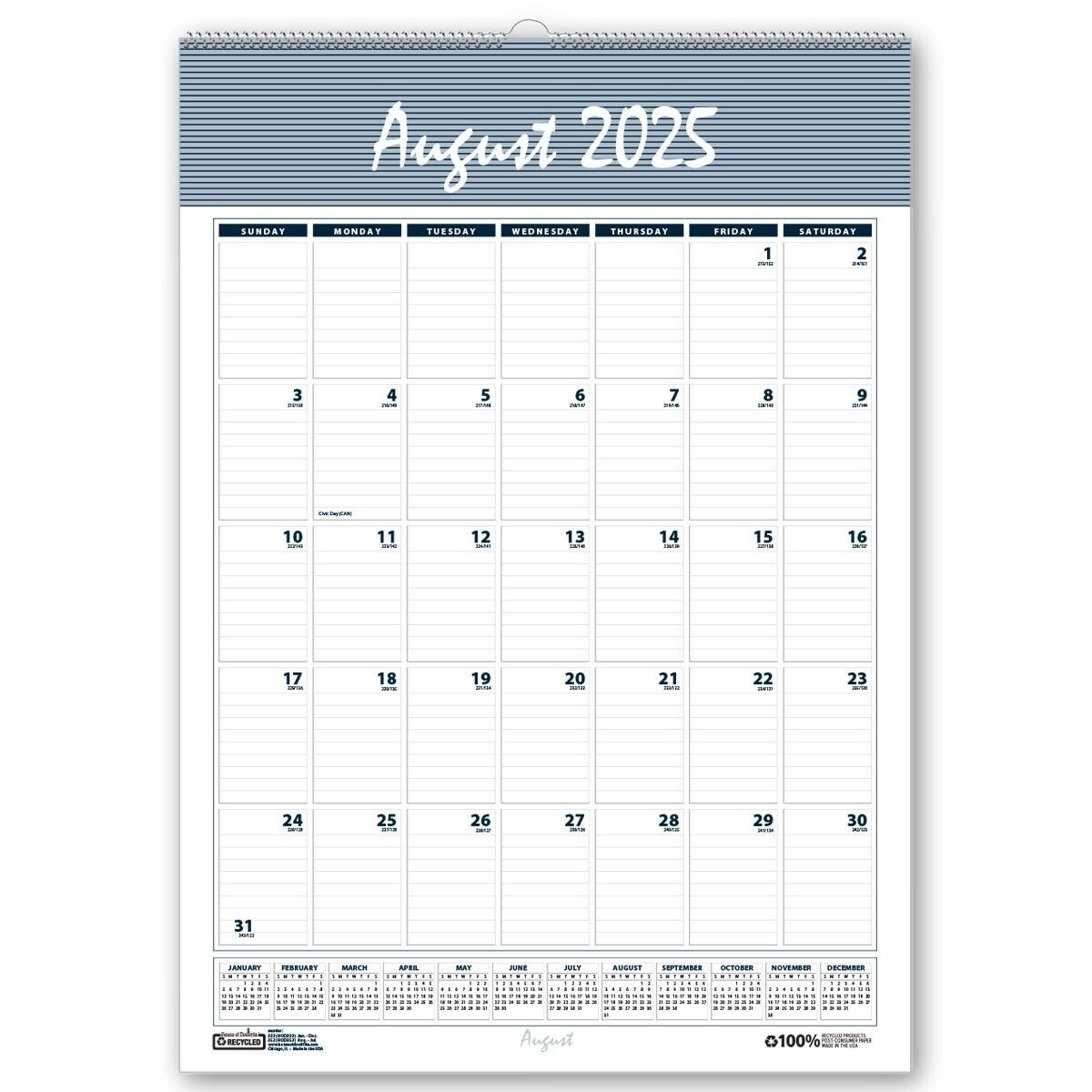 House Of Doolittle HOD354 2025 2026 Aug 2025 22 X 31 1 4 Academic Wall Calendar EBay