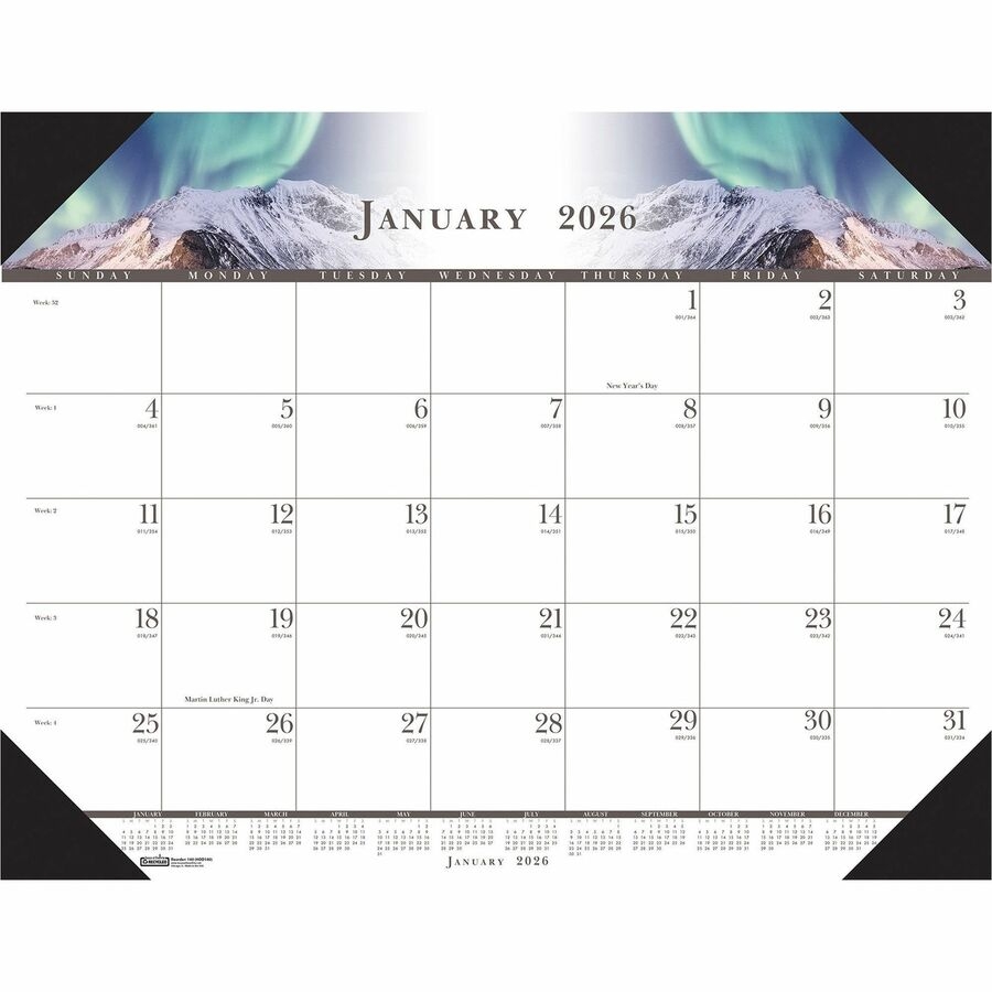 House Of Doolittle Recycled Illustrated Desk Pad Calendar Julian Dates Monthly January 2026 To December 2026 1 Month Single Page Layout 22 X 17 Sheet Size 