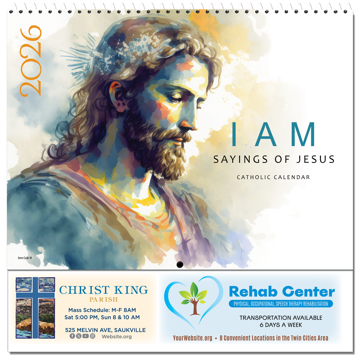 I AM Sayings Of Jesus 2026 Catholic Calendar English M26 EPromotions