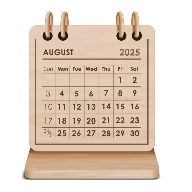 Illustration Vector Of August 2025 WOODEN And Cardboard Desktop Calendar Stock Vector Illustration Of Desk Desktop 352222493