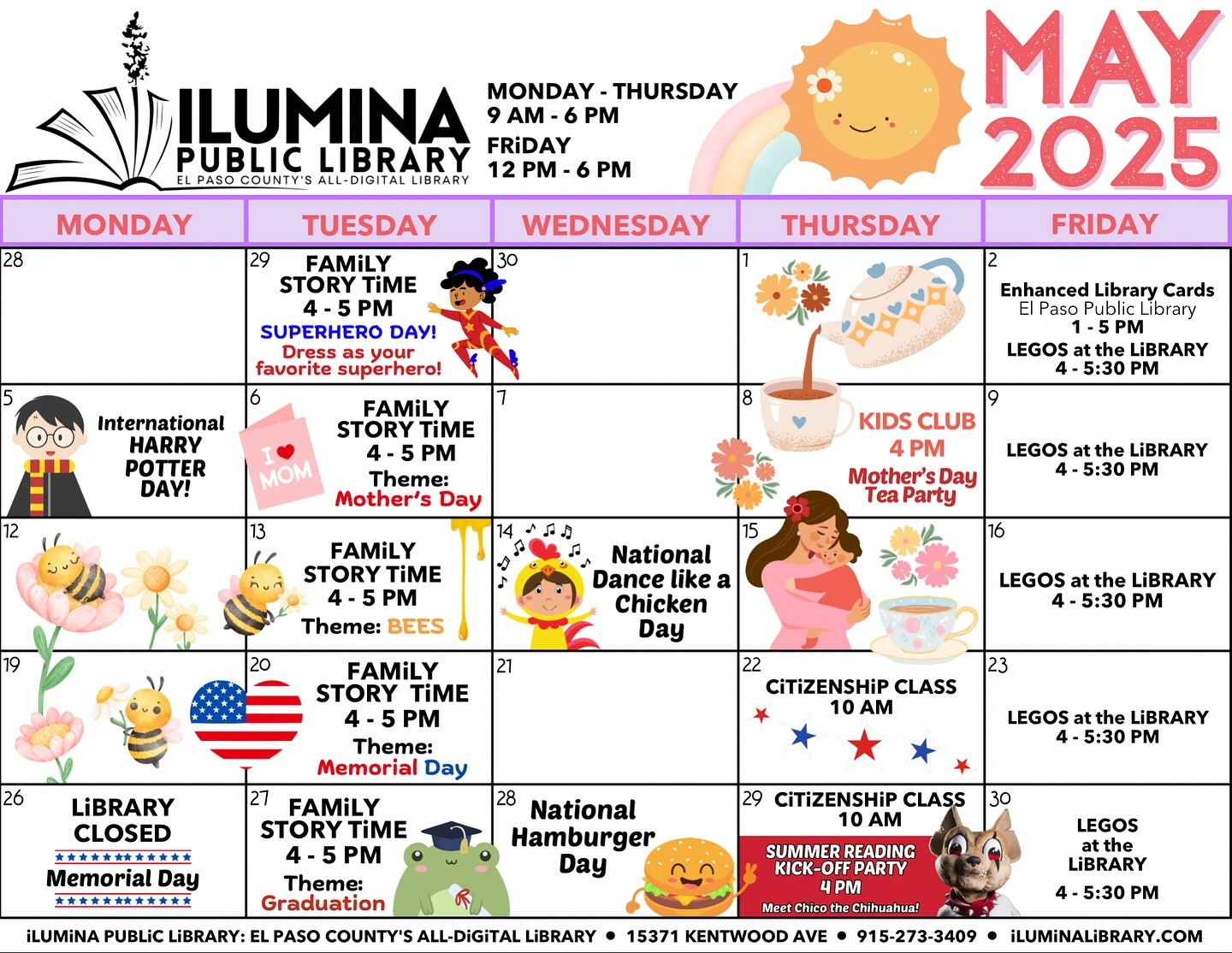 Ilumina Public Library Events May 2025 ToDoElPaso