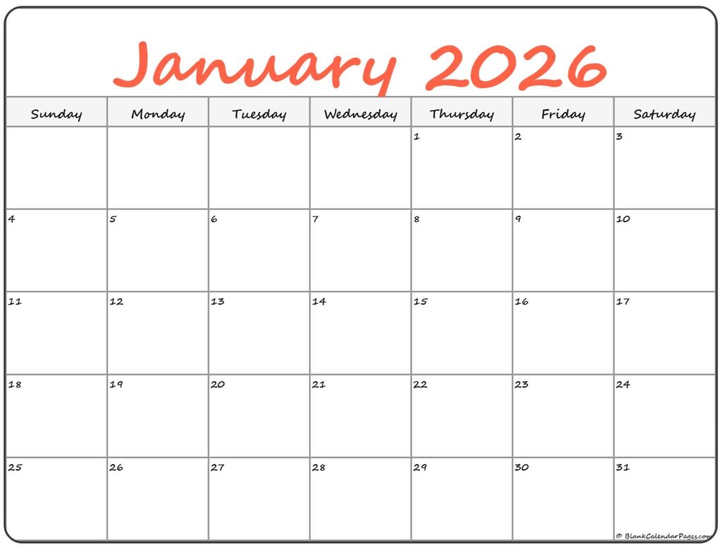 January 2026 Calendar Free Printable Calendars