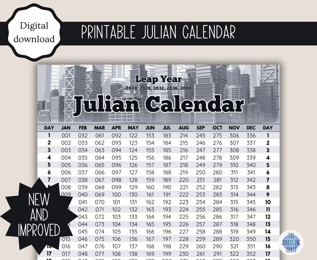 Julian Calendar Military Government digital Download Printable PDF Leap Year And Non leap Year US Letter And A4 Etsy