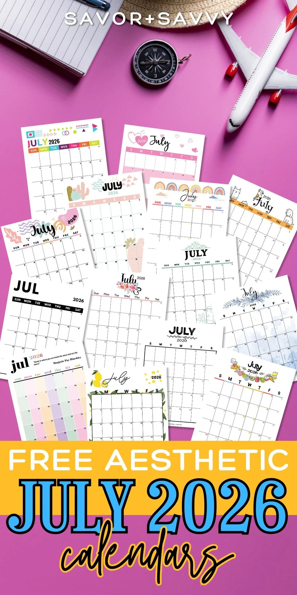 July 2026 Calendar Templates 14 Free Printables Savor Savvy July 2026 Calendar Templates 14 Free Printables Savor Savvy