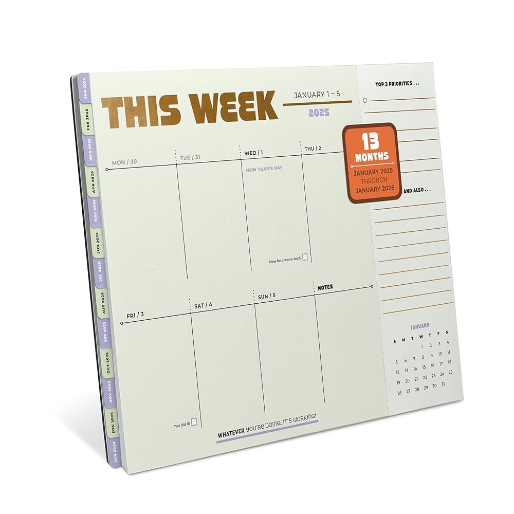 Knock Knock This Week Weekly Desktop Calendar 13 Months Jan 2025 Jan 2026 Knock Knock 9781683494713 Amazon Books