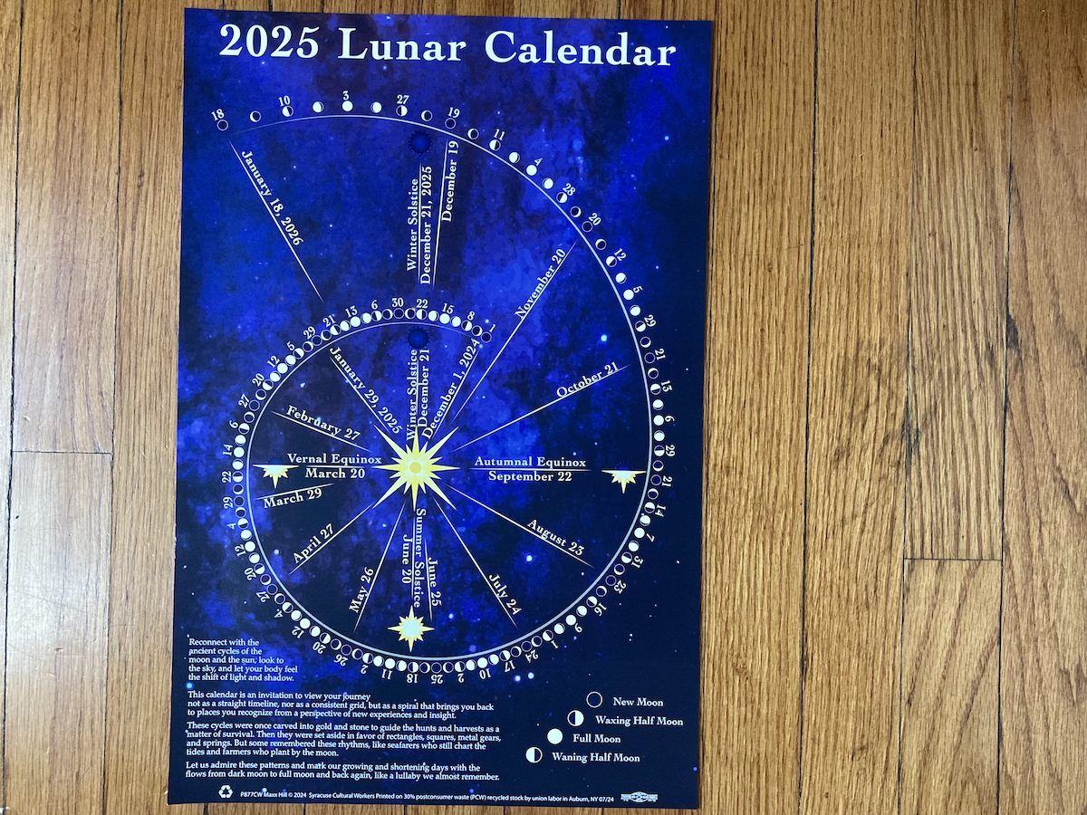 Lunar Spiral Poster Calendar Wolf Hill Press