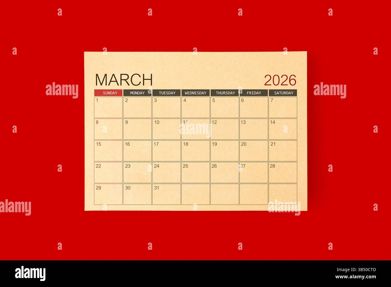 March 2026 Calendar Hi res Stock Photography And Images Page 2 Alamy
