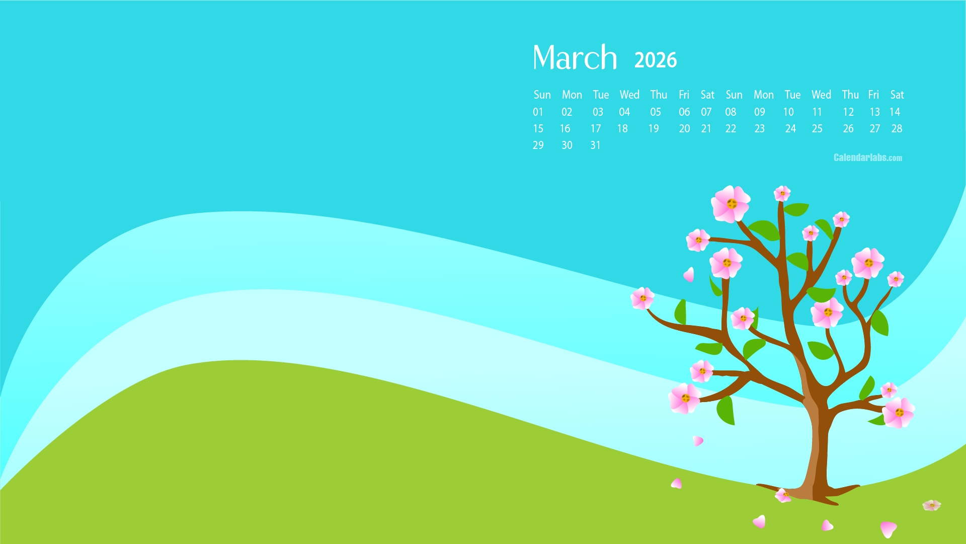 March 2026 Desktop Wallpaper Calendar CalendarLabs