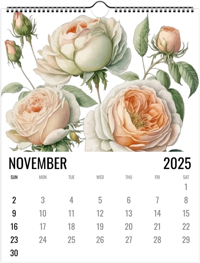 May 2025 April 2026 Rose Calendar RosesInHouston