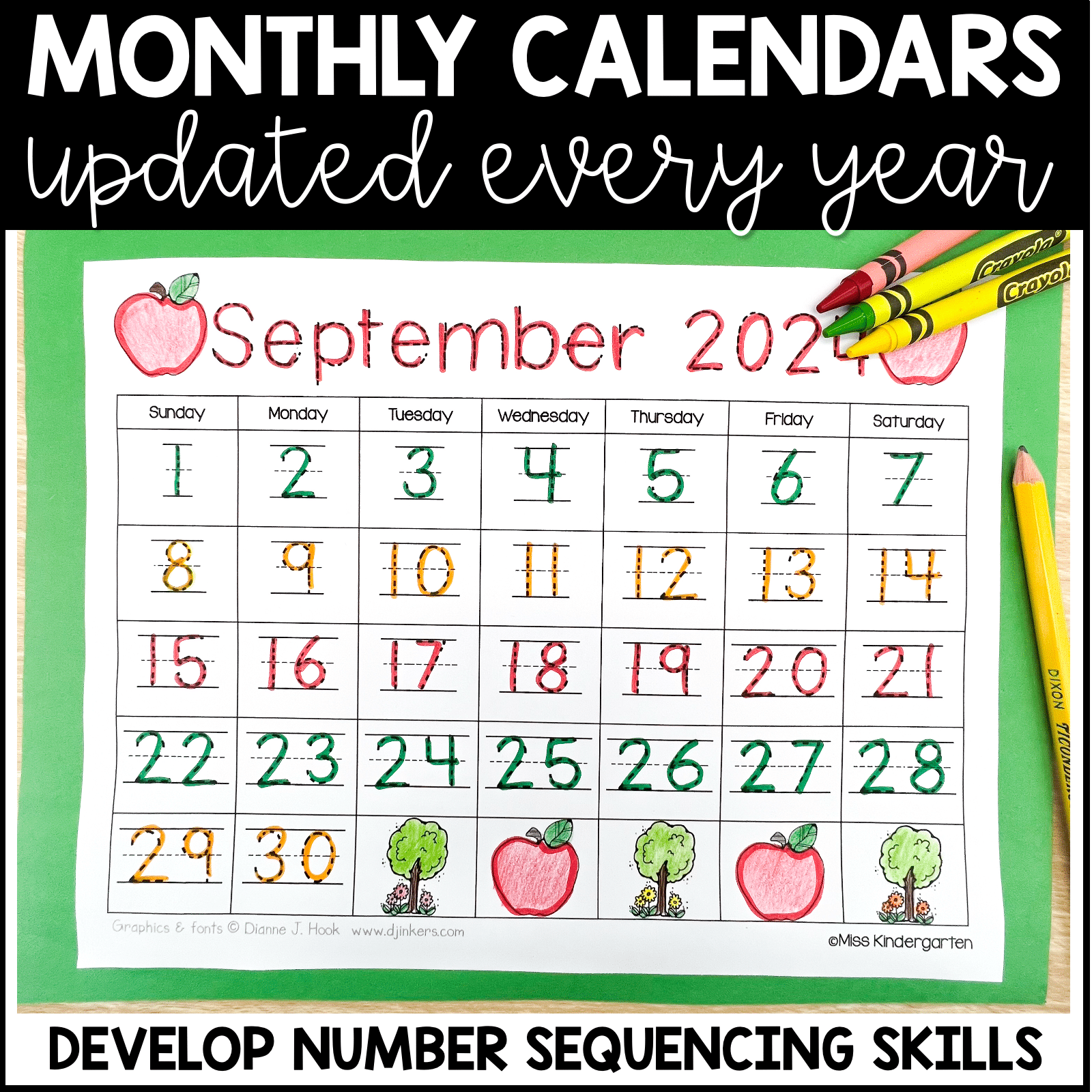 Monthly Editable Calendar Templates 2025 2026 Plus Yearly Updates Miss Kindergarten